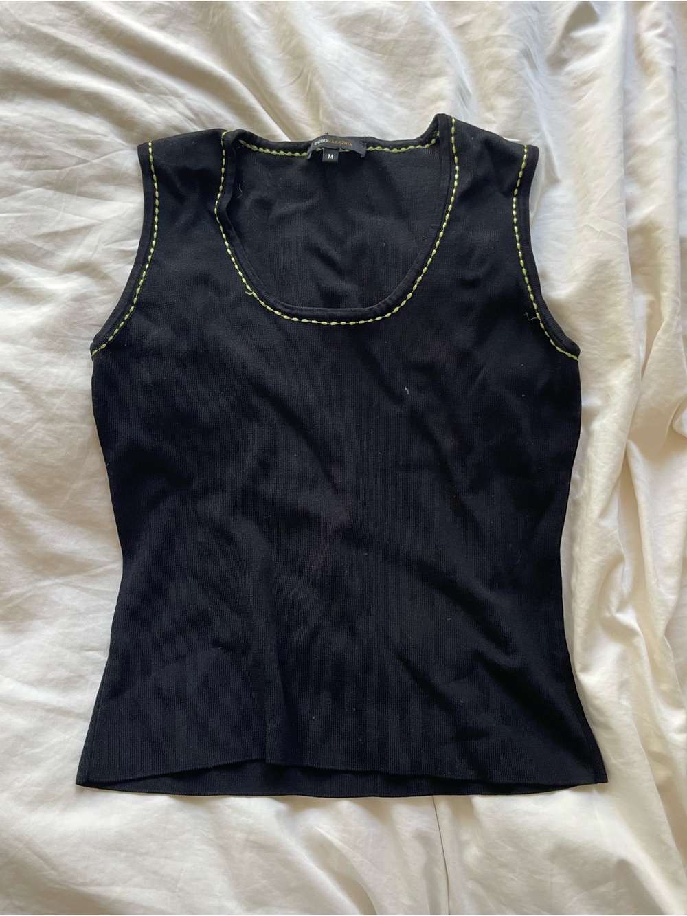 BCBG max azria y2k black tank with contrast stitching